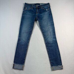 Adriano Goldschmied Jeans Womens 25 Blue Skinny Ankle Low Rise Dark Wash